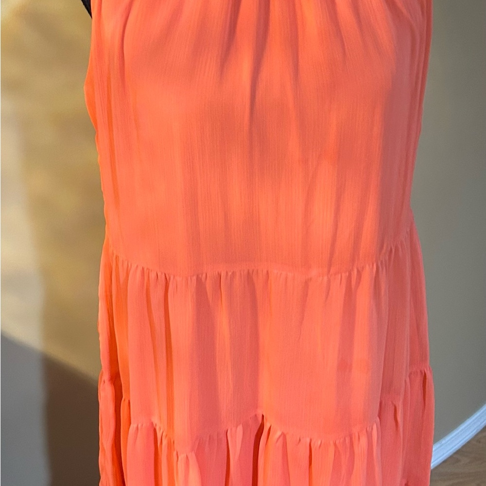 Tahari Coral Tiered Midi Dress